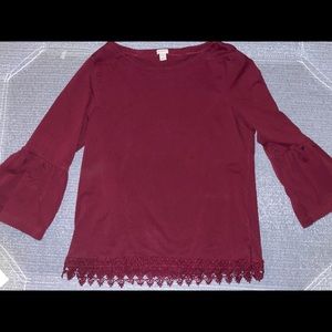 J Crew Maroon Tunic XL